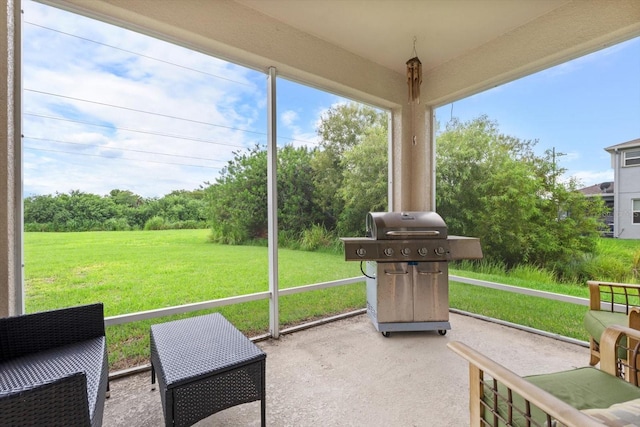 view of sunroom