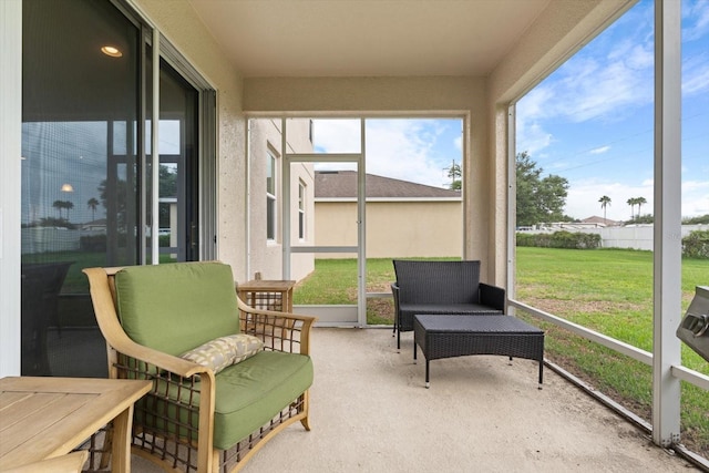 view of sunroom