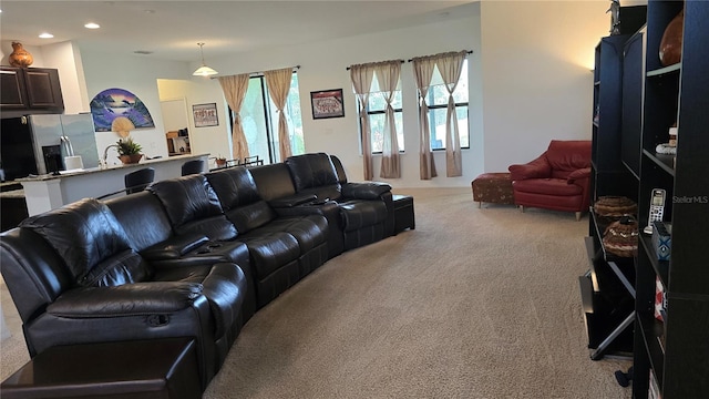 living room featuring carpet flooring