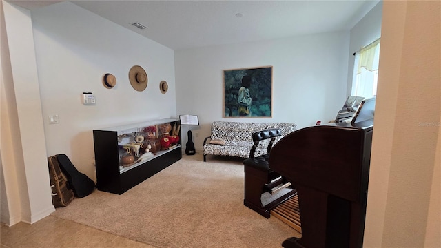 living room featuring carpet floors