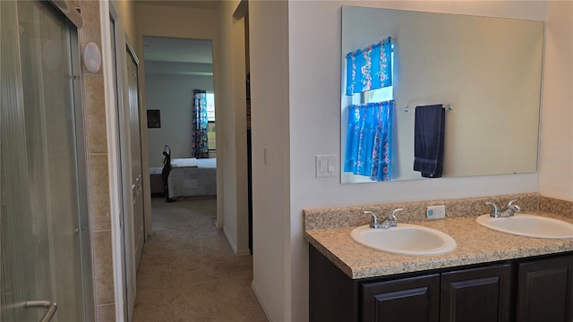 bathroom featuring dual bowl vanity