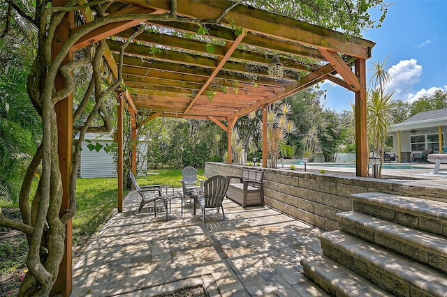 view of patio / terrace with a pergola