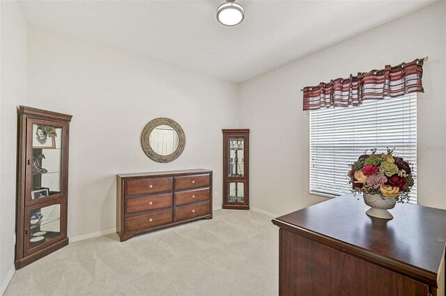 view of carpeted office space