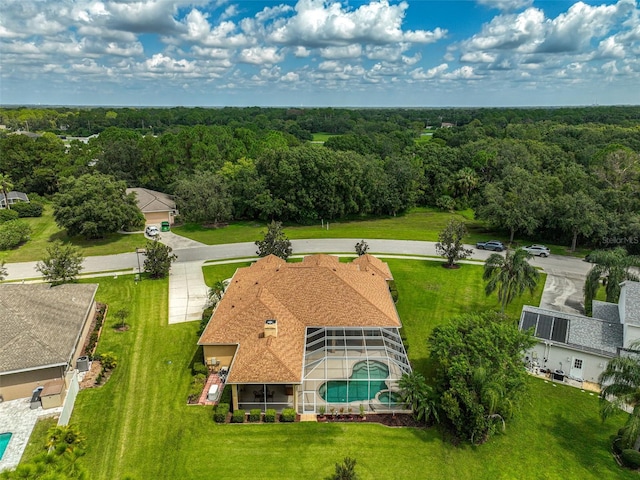 14526 17th Ave E, Bradenton, FL 34212 - view from above of property featuring a pool area and a forest