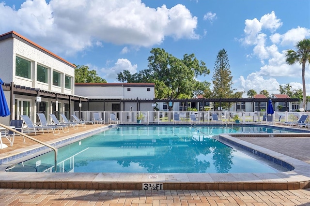 view of pool with a patio