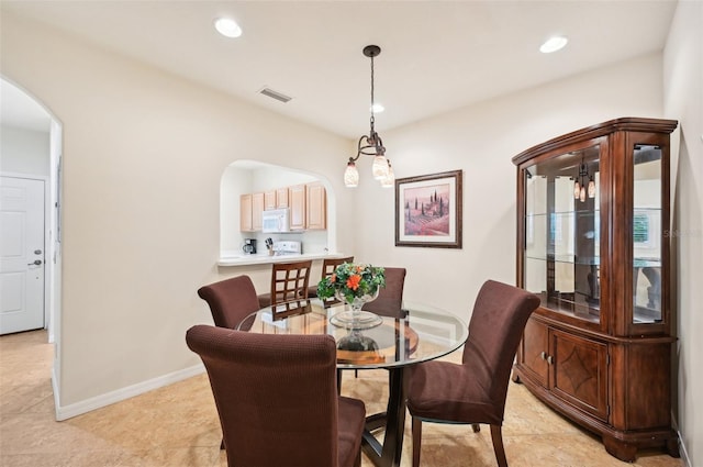 view of dining room