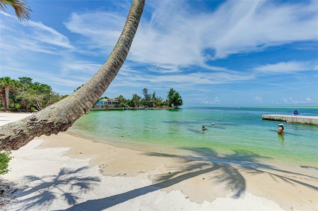 property view of water featuring a view of the beach