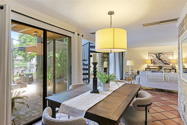 dining room with tile patterned floors