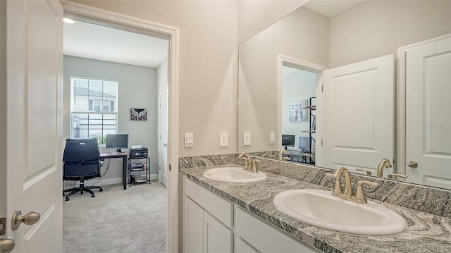 bathroom with double vanity