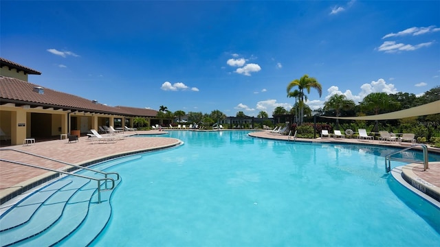 view of pool featuring a patio area