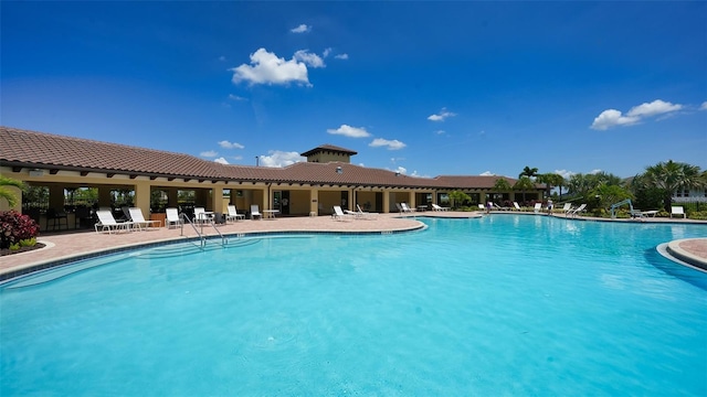 view of pool featuring a patio area