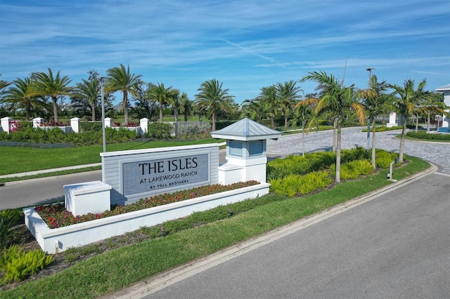 view of community sign