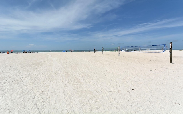 exterior space with a view of the beach