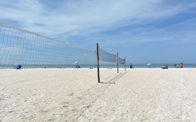 exterior space with a view of the beach