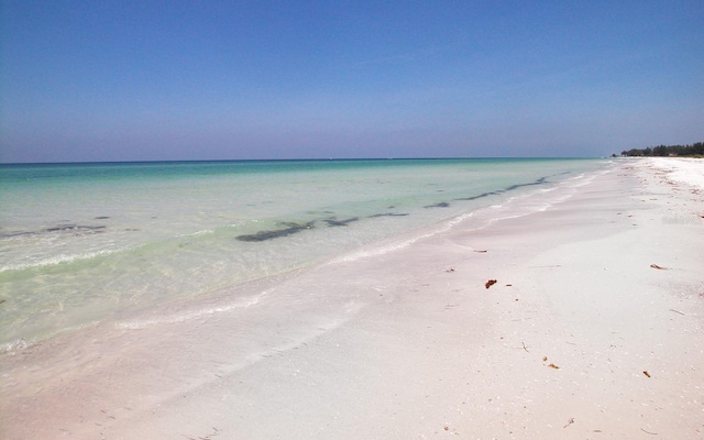 property view of water featuring a view of the beach