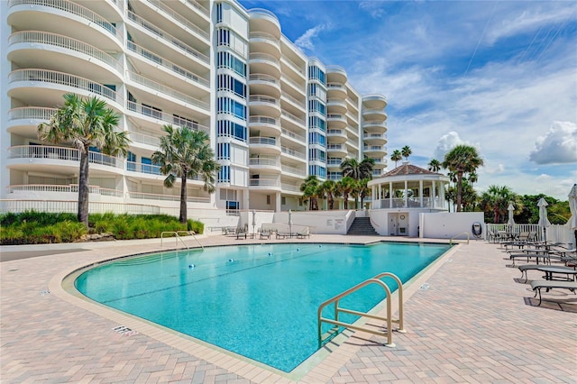 view of pool with a patio area