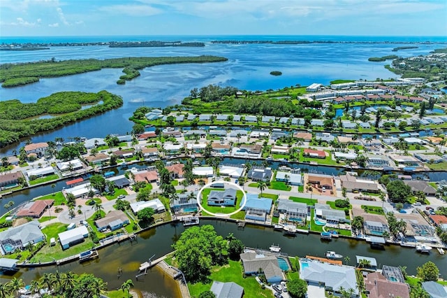 5111 Coral Blvd, Bradenton, FL 34210 - aerial overview of property's location with a large body of water and nearby suburban area