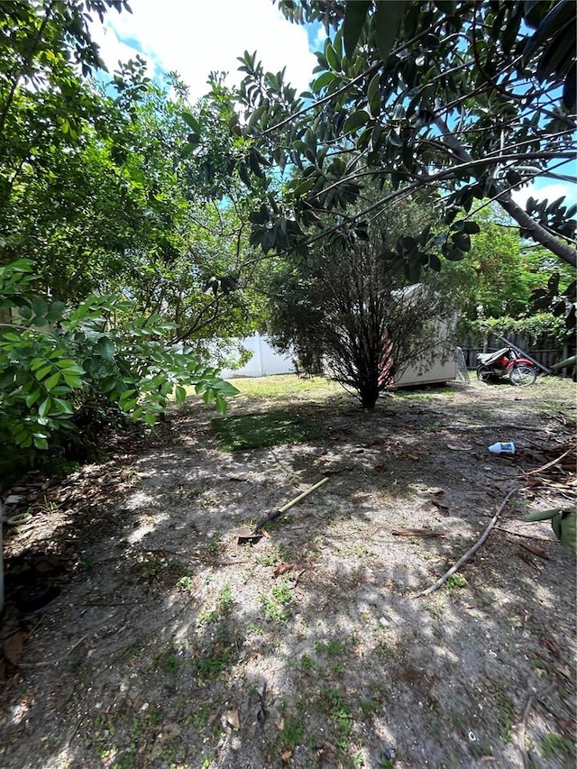 view of yard featuring fence