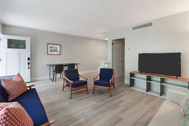 living room featuring light hardwood / wood-style floors