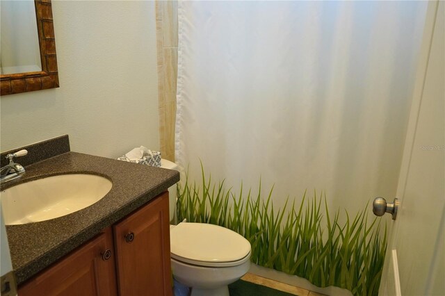 bathroom with toilet and vanity