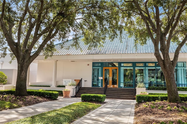 view of front of house with french doors