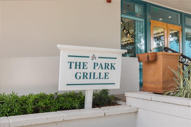 view of community sign