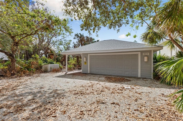 view of garage