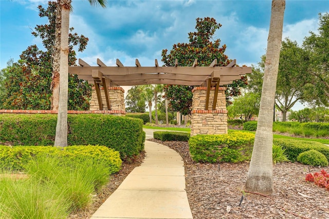 view of property's community with a pergola