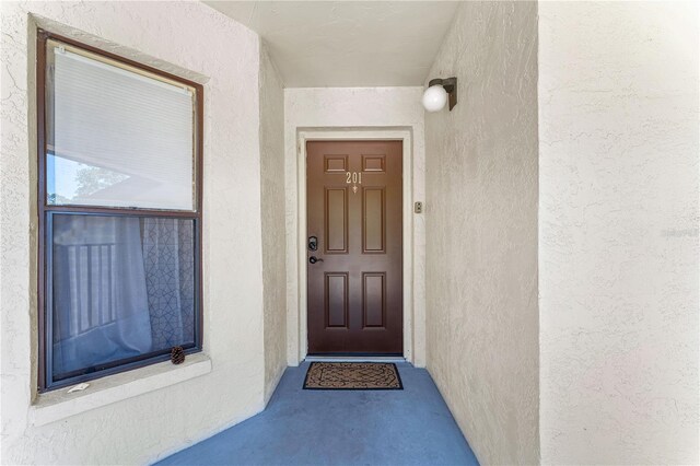 view of doorway to property