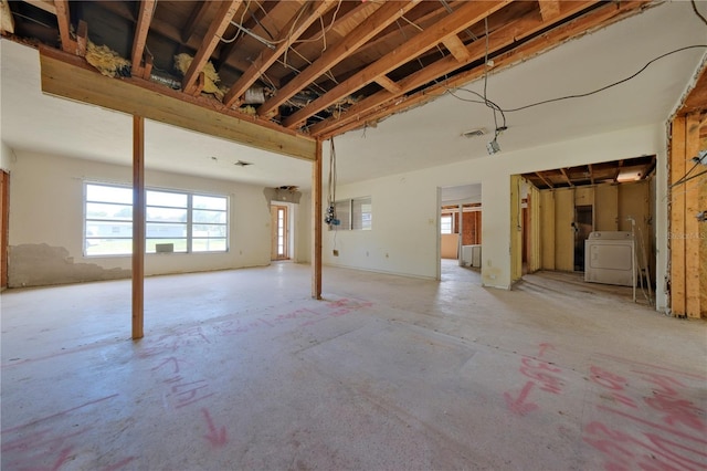 basement with washer / clothes dryer