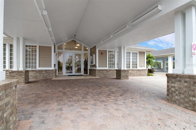 view of patio featuring french doors