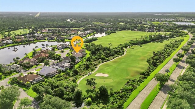 13791 Palmetto Point Ct, Port Charlotte, FL 33953 - birds eye view of property with a residential view, a water view, and golf course view