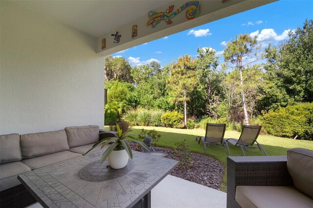 view of patio with outdoor lounge area