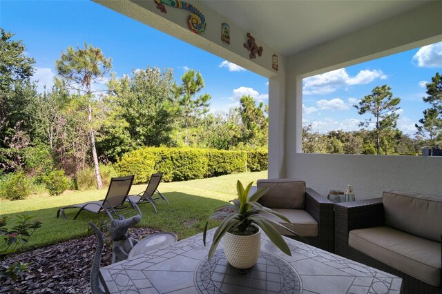 view of patio / terrace featuring an outdoor living space