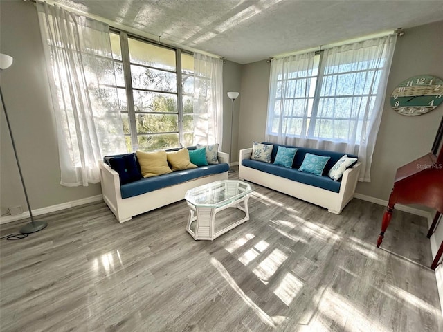 interior space with plenty of natural light and hardwood / wood-style flooring