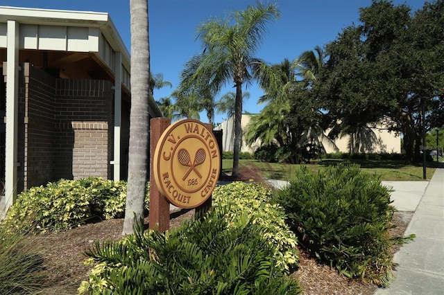 view of community sign