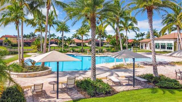 view of pool with a patio