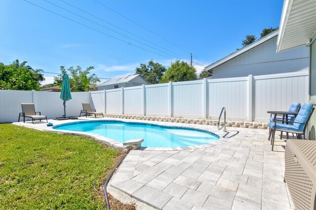 view of swimming pool with a patio