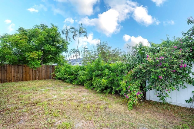 view of yard with fence