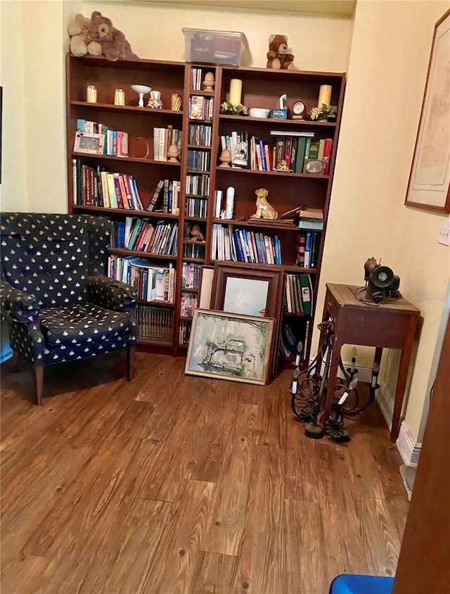 sitting room featuring hardwood / wood-style flooring