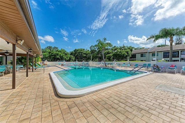 view of pool with a patio