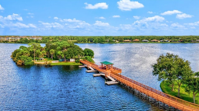 exterior space featuring a water view