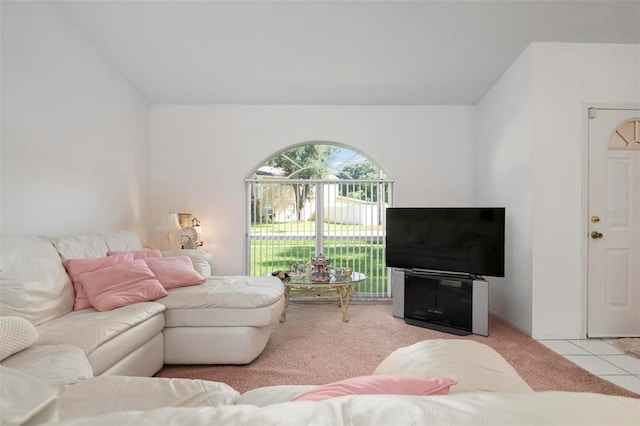 view of tiled living room