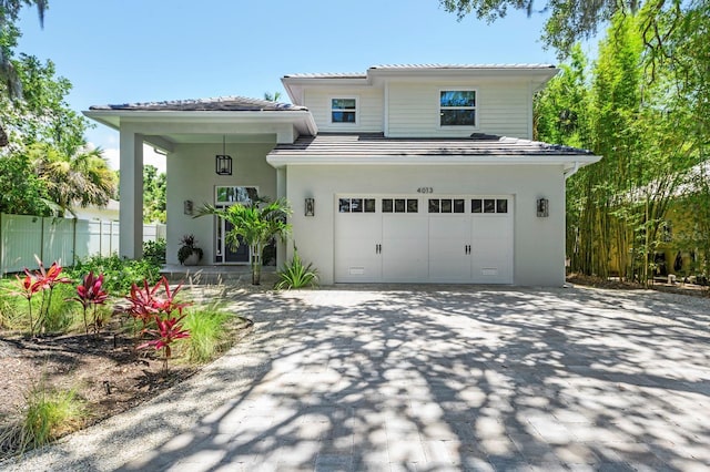 view of front of home featuring a garage