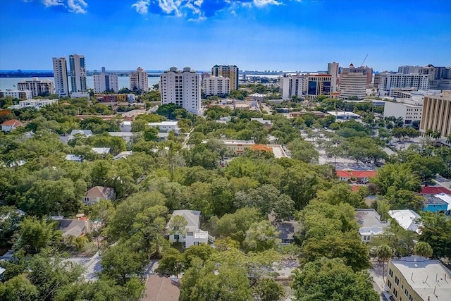 birds eye view of property featuring a view of city
