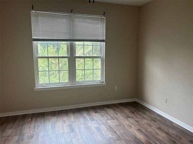 empty room with plenty of natural light and hardwood / wood-style flooring