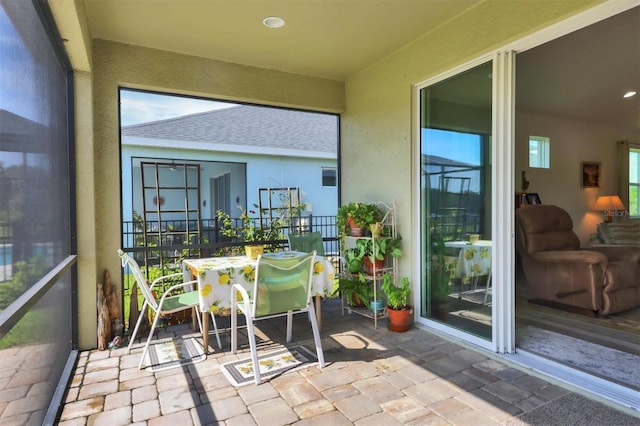 view of sunroom