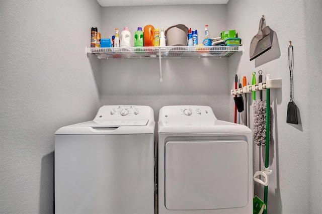 laundry area featuring washer and dryer