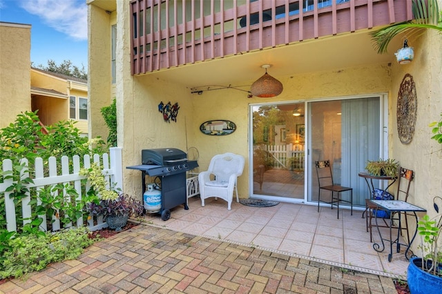 view of patio / terrace with a grill