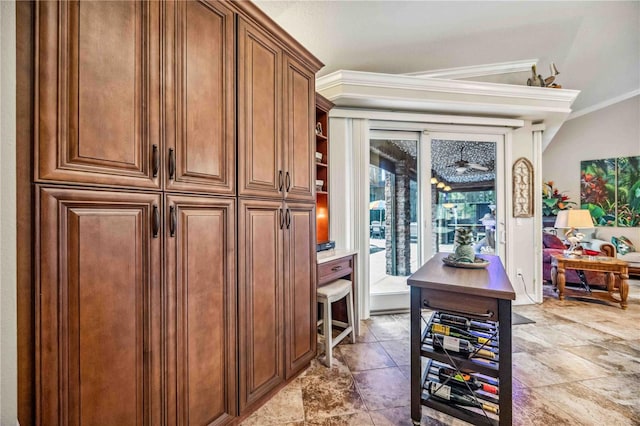 kitchen with crown molding